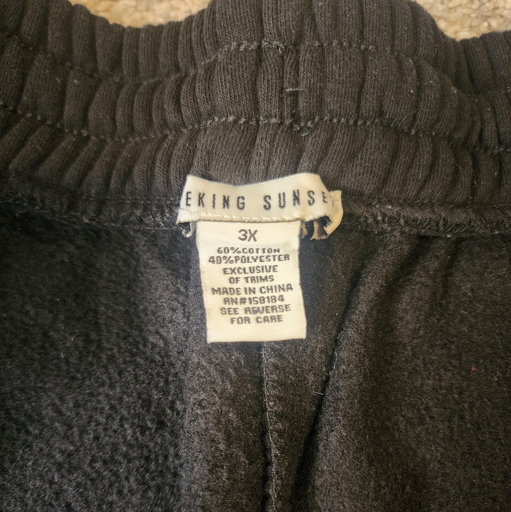 Men's Black Cargo Sweatpants 3X - Picture 2 of 4